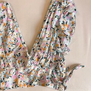 Free People Ruffle Floral Top